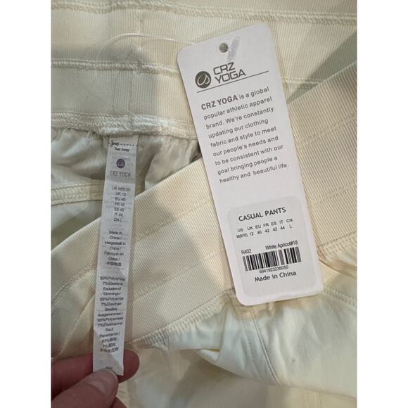 CRZ Yoga Casual Pants White Apricot - Cream Women's Size M (8-12) - Picture 3 of 9